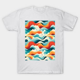 Ephemeral Crests: Hokusai Waves Reimagined T-Shirt